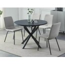 Стол обеденный SIGNAL GASTON черный мрамор/черный мат 100-135/100